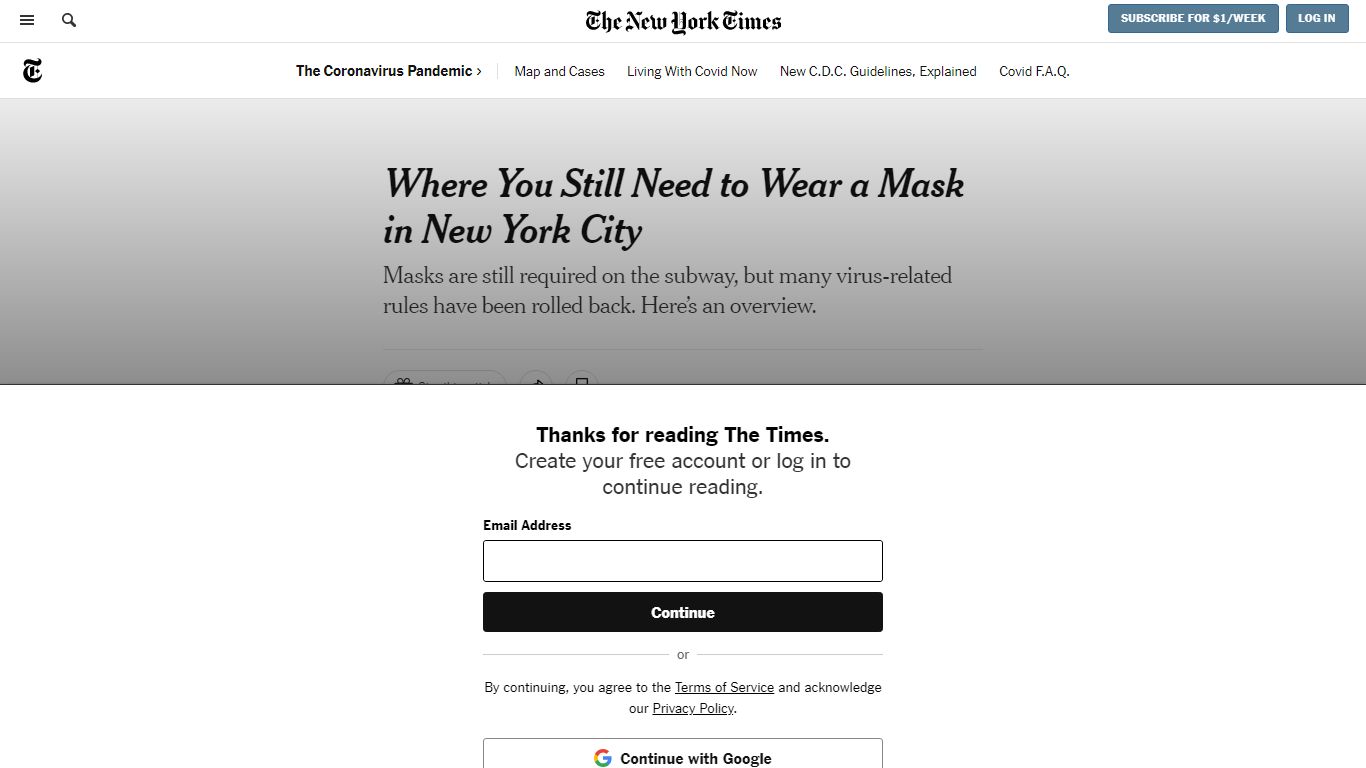 Where You Still Need to Wear a Mask in New York City